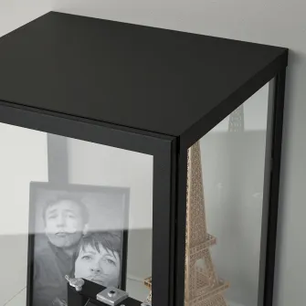 IKEA BLÅLIDEN Corp cu usa de sticla, negru, 35x32x151 cm