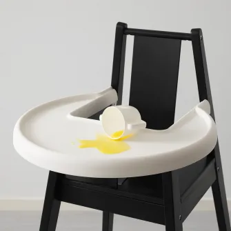 IKEA BLÅMES Scaun inalt cu tava, negru