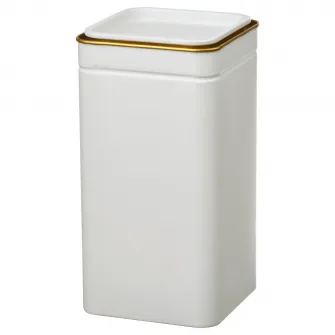 IKEA BLOMNING Cutie metalica cu capac, alb murdar/cafea/ceai, 10x10x20 cm