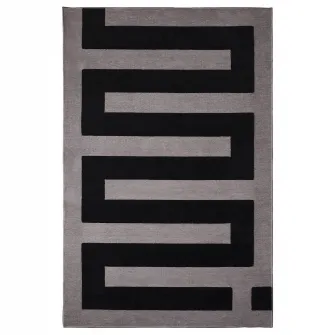 IKEA BLÅSKATA Covor, negru/gri, 105x160 cm