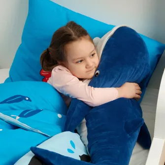 IKEA BLÅVINGAD Jucarie de plus, balena albastra, 100 cm
