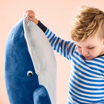 IKEA BLÅVINGAD Jucarie de plus, balena albastra, 100 cm