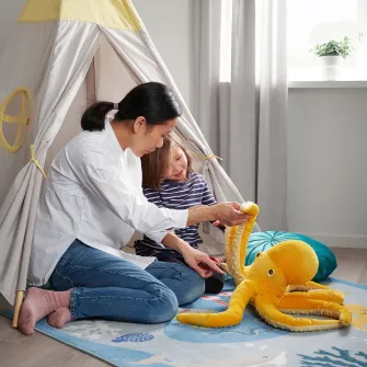 IKEA BLÅVINGAD Jucarie de plus, caracatita/galben, 50 cm