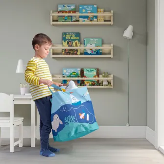 IKEA BLÅVINGAD Sacosa depozitare, model animale marine/multicolor