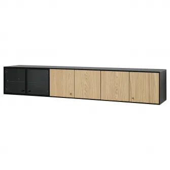 IKEA BOASTAD Etajera, negru/frnr stjr, 181x32x32 cm