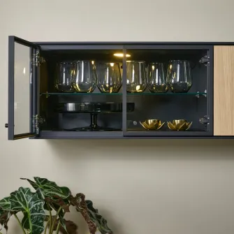 IKEA BOASTAD Etajera, negru/frnr stjr, 121x32x32 cm