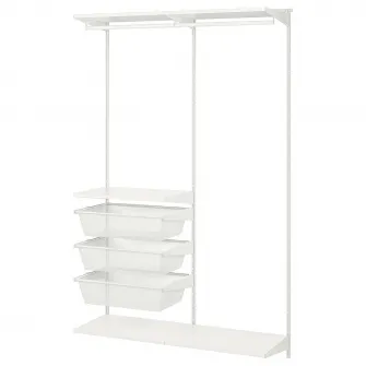IKEA BOAXEL Combinatie dulap, alb, 125x40x201 cm