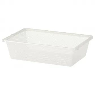 IKEA BOAXEL Cos metalic, alb, 60x40x15 cm