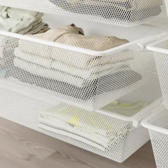 IKEA BOAXEL Cos metalic, alb, 60x40x15 cm