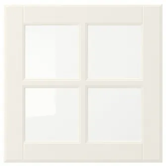 IKEA BODBYN Usa sticla, alb murdar, 40x40 cm
