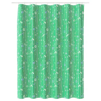 IKEA BOLLBUDDLEJA Perdea dus, verde/model floral, 180x200 cm