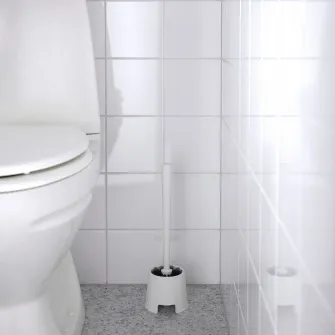 IKEA BOLMEN Perie WC/suport, alb