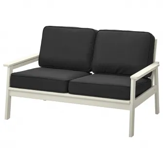 IKEA BONDHOLMEN Canapea 2 locuri exterior, alb/bej/Järpön/Duvholmen antracit