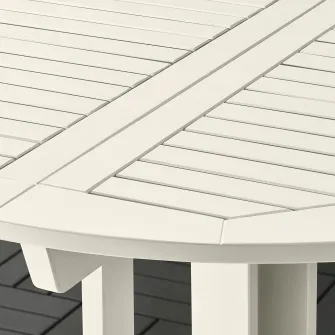 IKEA BONDHOLMEN Masa exterior, alb/bej, 108 cm