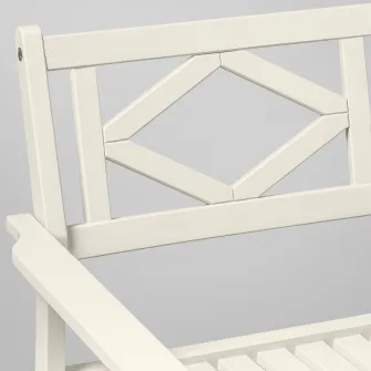 IKEA BONDHOLMEN Scaun cu brate, exterior, alb/bej