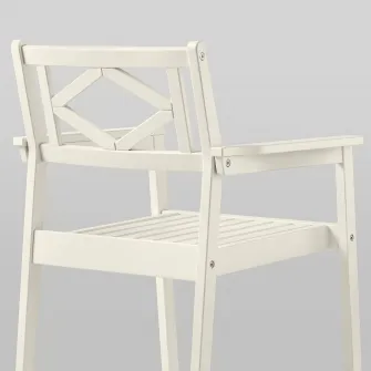 IKEA BONDHOLMEN Scaun cu brate, exterior, alb/bej