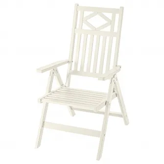 IKEA BONDHOLMEN Scaun reglabil exterior, alb/bej