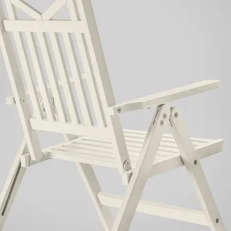 IKEA BONDHOLMEN Scaun reglabil exterior, alb/bej