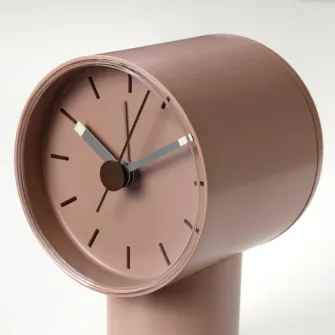 IKEA BONDTOLVAN Ceas cu alarma, analog/roz pal, 8x9 cm