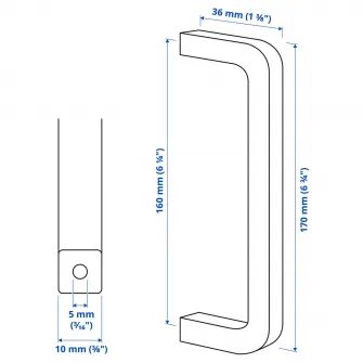 IKEA BORGHAMN Maner, 170 mm