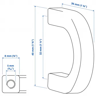 IKEA BORGHAMN Maner, 40 mm
