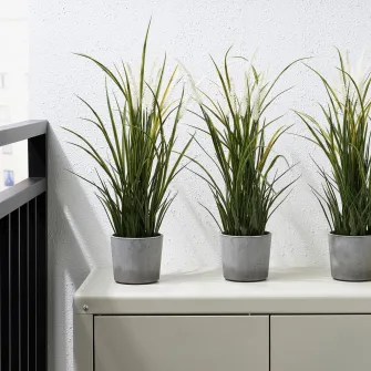 IKEA BOYSENBÄR Ghiveci, interior/exterior gri, 9 cm