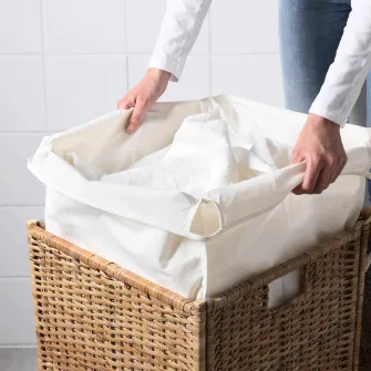 IKEA BRANÄS Cos rufe cu captuseala, ratan, 80 l