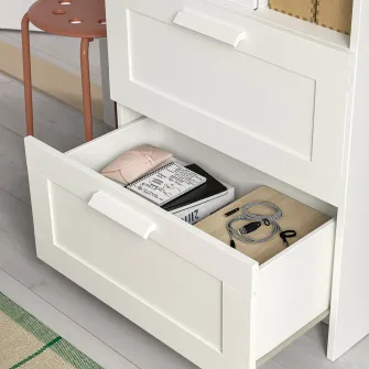 IKEA BRIMNES / BURHULT Ansamblu depozitare TV, alb, 258x41x190 cm