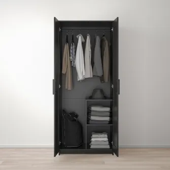 IKEA BRIMNES Dulap 2 usi, negru, 78x190 cm