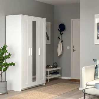 IKEA BRIMNES Dulap cu 3 usi, alb, 117x190 cm