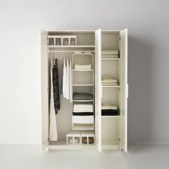 IKEA BRIMNES Dulap cu 3 usi, alb, 117x190 cm