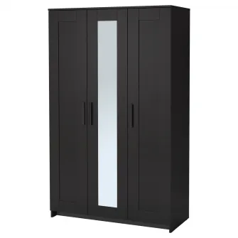 IKEA BRIMNES Dulap cu 3 usi, negru, 117x190 cm