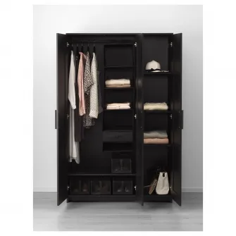 IKEA BRIMNES Dulap cu 3 usi, negru, 117x190 cm
