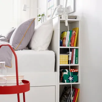 IKEA BRIMNES Tablie cu spatiu depozitare, alb, 140 cm