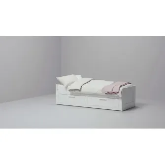 IKEA BRIMNES Divan 2sertare/2saltele, alb/Ågotnes ferma, 80x200 cm