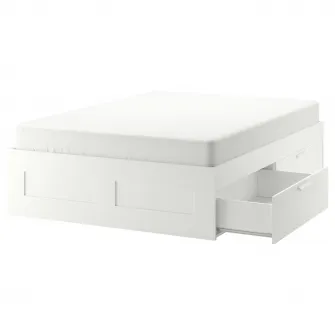 IKEA BRIMNES Cadru pat cu depozitare, alb, 180x200 cm