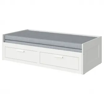 IKEA BRIMNES Divan 2sertare/2saltele, alb/Ågotnes ferma, 80x200 cm