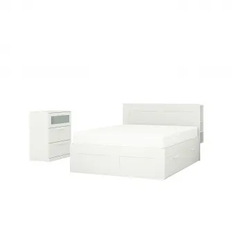 IKEA BRIMNES Mobilier dormitor, set 2 piese, alb, 180x200 cm