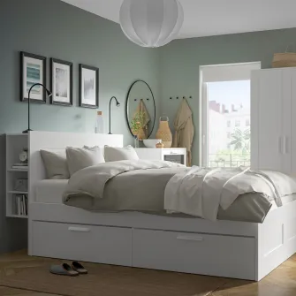 IKEA BRIMNES Mobilier dormitor, set 3 piese, alb, 140x200 cm