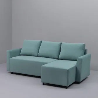 IKEA BRISSUND Canapea extensibila 3locuri+sezlong, Hakebo turcoaz deschis
