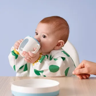 IKEA BÖRJA Cana bebe, alb/albastru