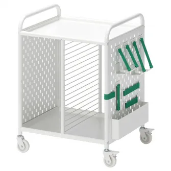 IKEA BRÄNNBOLL Etajera cu rotile, alb, 56x62 cm