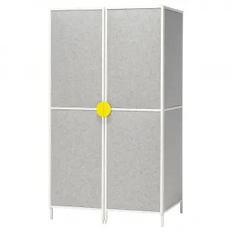 IKEA BRÄNNBOLL Statie de gaming, gri/alb, 100x72x180 cm