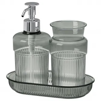 IKEA BROFJÄRDEN Set accesorii baie, 3 piese, gri