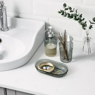 IKEA BROFJÄRDEN Set accesorii baie, 3 piese, gri