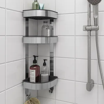 IKEA BROGRUND Etajera colt, inox, 19x58 cm