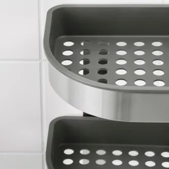 IKEA BROGRUND Etajera colt, inox, 19x58 cm