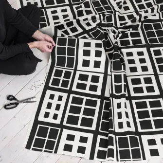 IKEA BROKAKLEJA Metraj pre-taiat, negru/geom, 150x300 cm