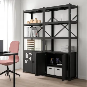 IKEA BROR Corp 2usi, negru, 76x40x66 cm