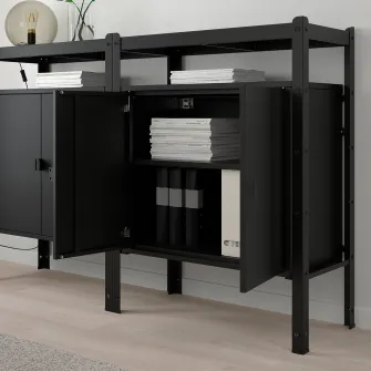IKEA BROR Etajera cu corpuri, negru, 170x40x110 cm
